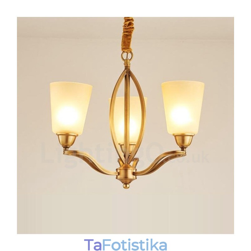 Ενσωματωμένος μεταλλικός χάλκινος πολυέλαιος 3 Light Rustic Lodge