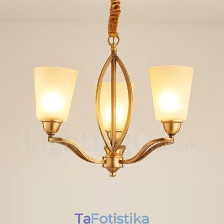 Ενσωματωμένος μεταλλικός χάλκινος πολυέλαιος 3 Light Rustic Lodge