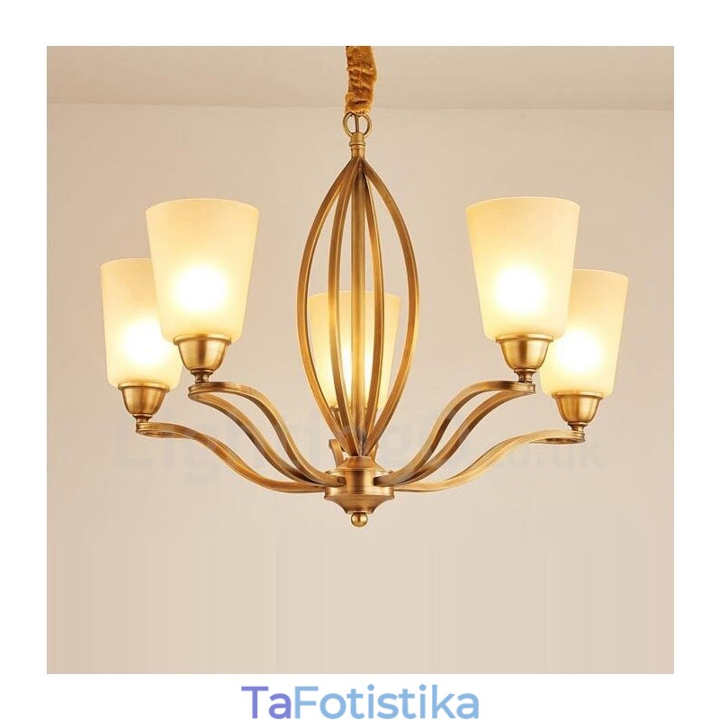 Ενσωματωμένος μεταλλικός πολυέλαιος 5 Light Rustic Lodge