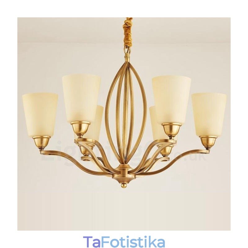 Ενσωματωμένος μεταλλικός πολυέλαιος 6 Light Rustic Lodge