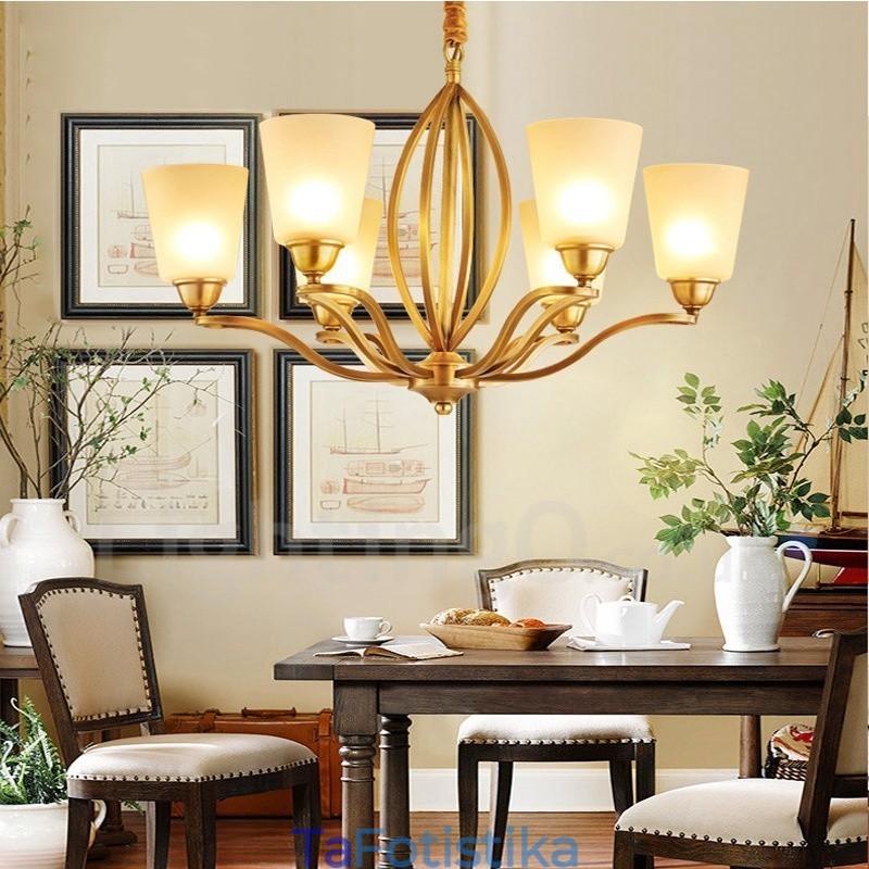 Ενσωματωμένος μεταλλικός πολυέλαιος 6 Light Rustic Lodge