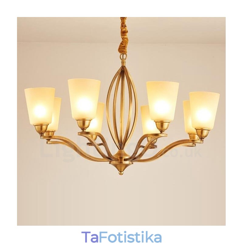 Ενσωματωμένος μεταλλικός πολυέλαιος 8 Light Rustic Lodge