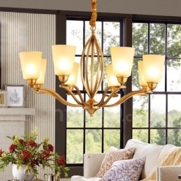 Ενσωματωμένος μεταλλικός πολυέλαιος 8 Light Rustic Lodge