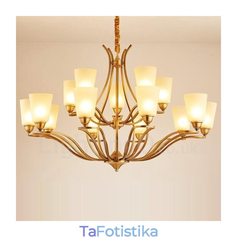 Ενσωματωμένος μεταλλικός πολυέλαιος 15 Light Rustic Lodge
