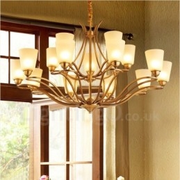 Ενσωματωμένος μεταλλικός πολυέλαιος 15 Light Rustic Lodge