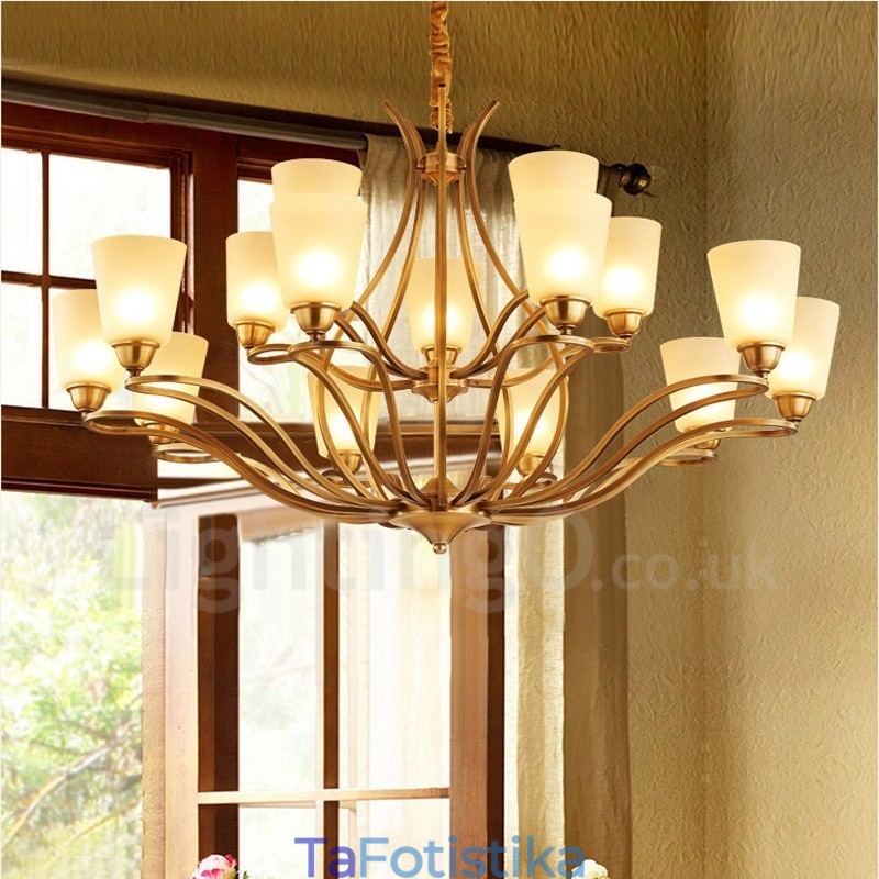 Ενσωματωμένος μεταλλικός πολυέλαιος 15 Light Rustic Lodge