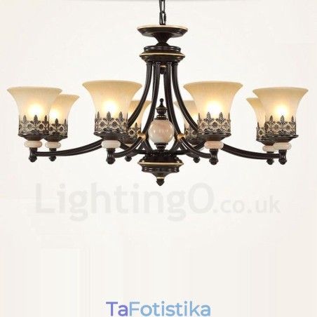 8 Light Traditional Classic Ενσωματωμένος Μεταλλικός Πολυέλαιος