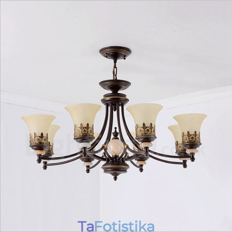 8 Light Traditional Classic Ενσωματωμένος Μεταλλικός Πολυέλαιος