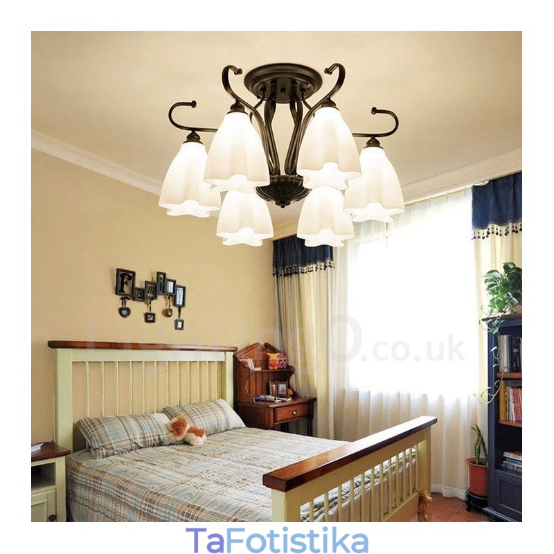 Ενσωματωμένος πολυέλαιος 6 Light Rustic Lodge
