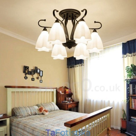 Ενσωματωμένος πολυέλαιος 6 Light Rustic Lodge Ενσωματωμένος πολυέλαιος 6 Light Rustic Lodge