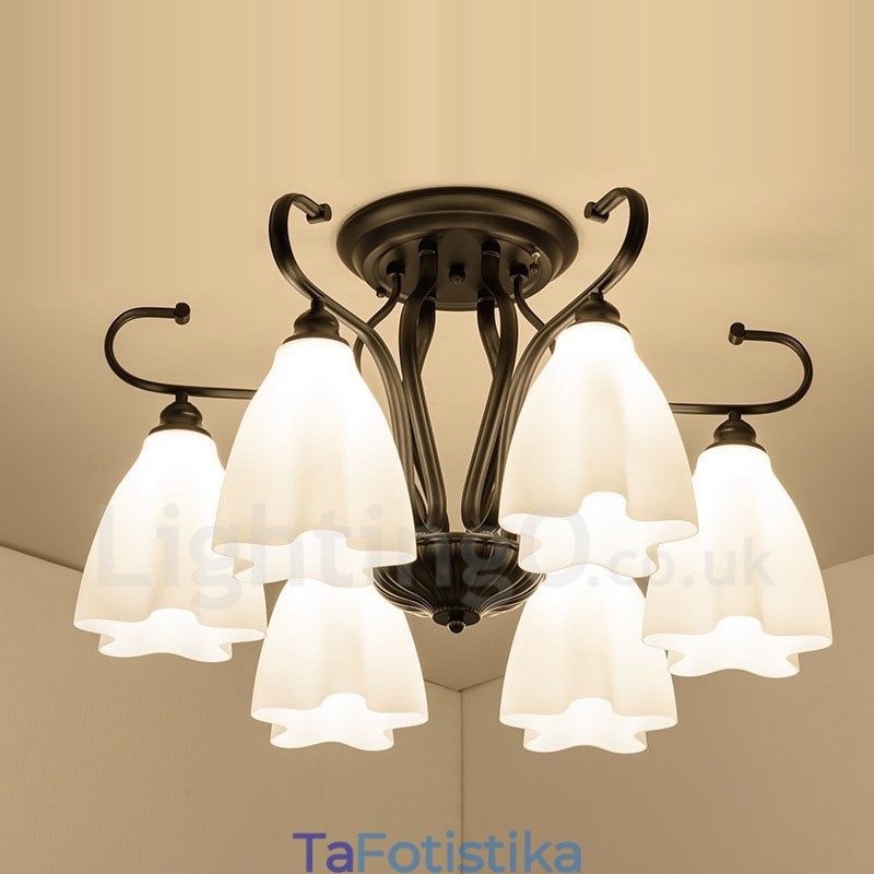 Ενσωματωμένος πολυέλαιος 6 Light Rustic Lodge