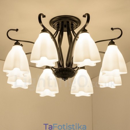 Ενσωματωμένος πολυέλαιος 8 Light Rustic Lodge Ενσωματωμένος πολυέλαιος 8 Light Rustic Lodge