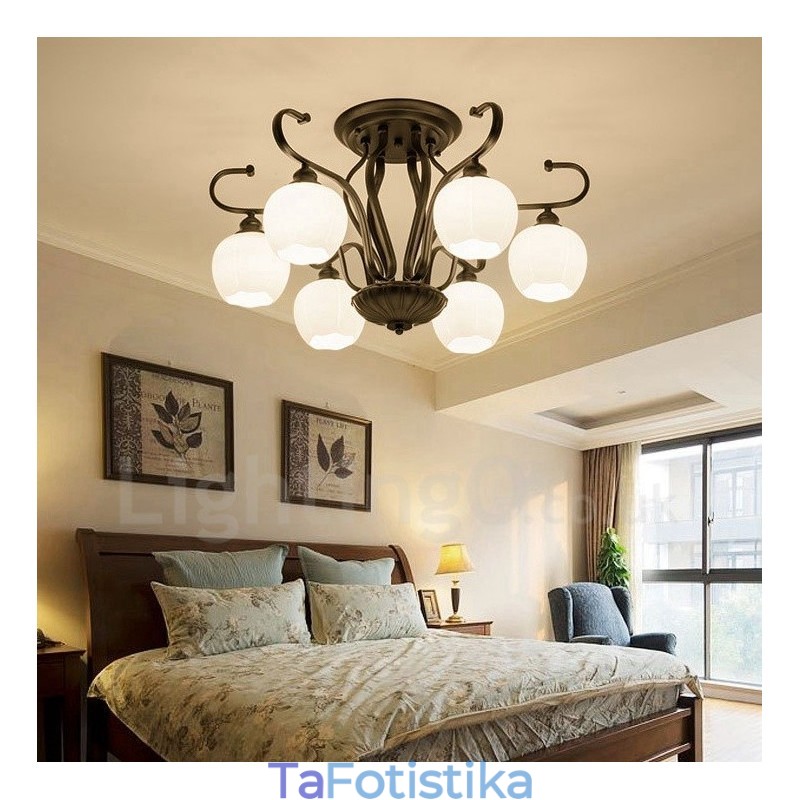 Ενσωματωμένος πολυέλαιος 6 Light Rustic Lodge