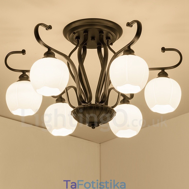 Ενσωματωμένος πολυέλαιος 6 Light Rustic Lodge