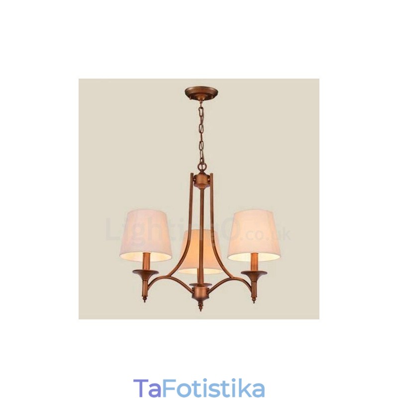 Ενσωματωμένος μεταλλικός πολυέλαιος 3 Light Rustic Lodge