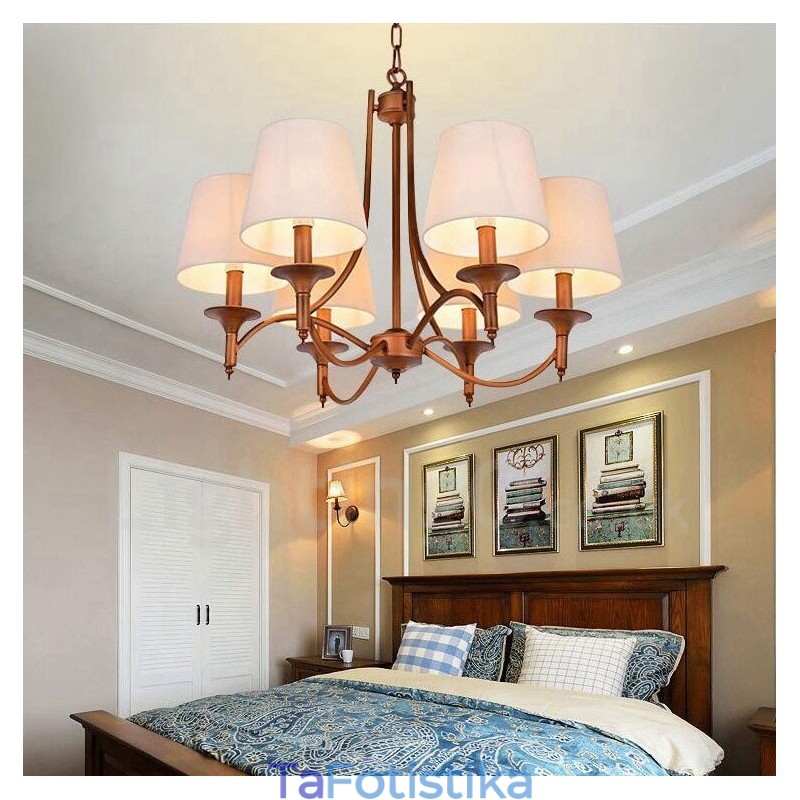 Ενσωματωμένος μεταλλικός πολυέλαιος 6 Light Rustic Lodge
