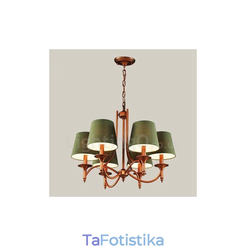 Ενσωματωμένος μεταλλικός πολυέλαιος 6 Light Rustic Lodge