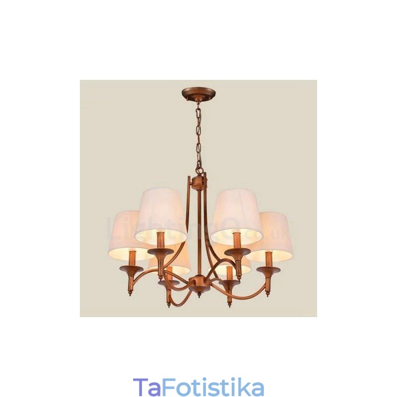 Ενσωματωμένος μεταλλικός πολυέλαιος 6 Light Rustic Lodge