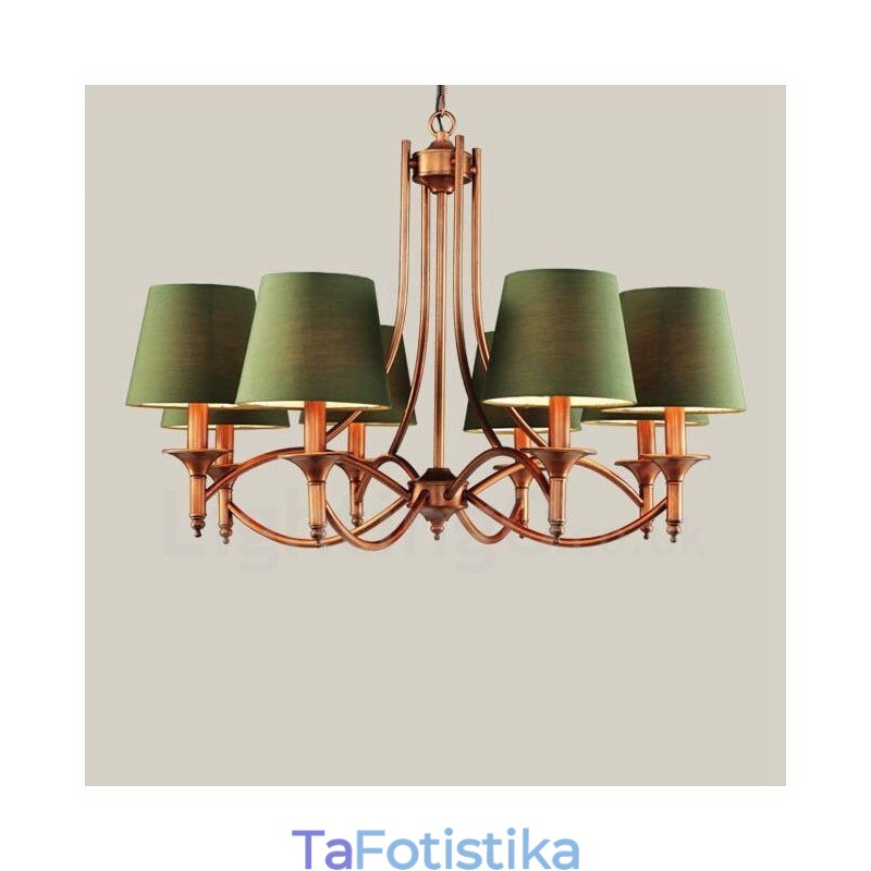 Ενσωματωμένος μεταλλικός πολυέλαιος 8 Light Rustic Lodge