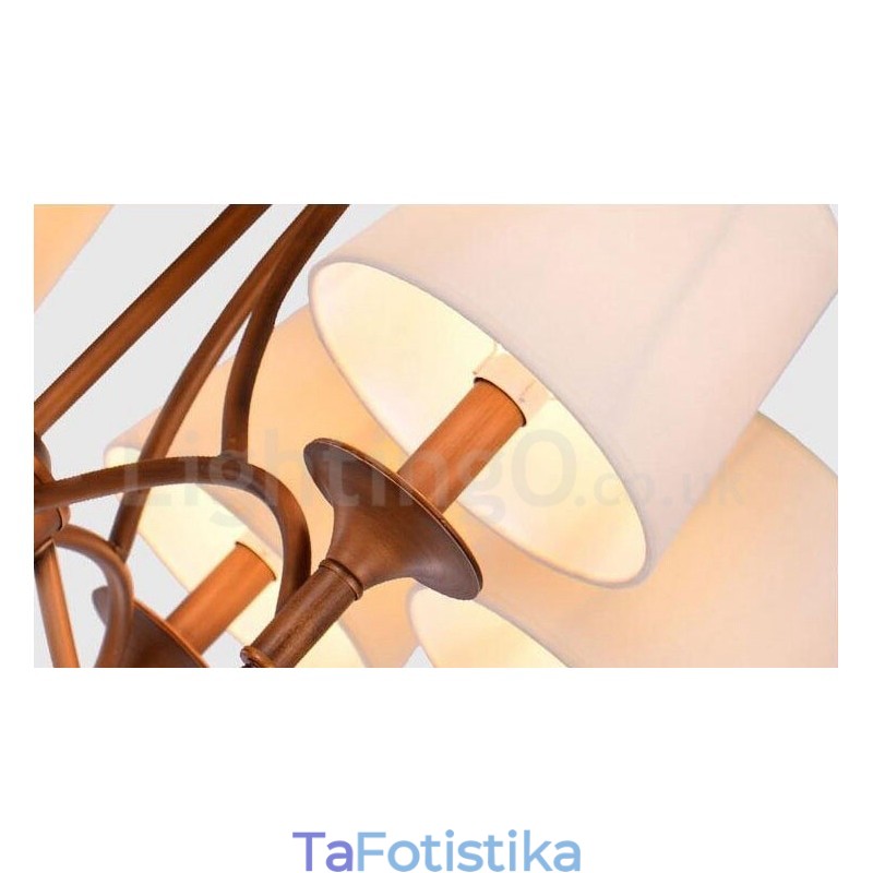 Ενσωματωμένος μεταλλικός πολυέλαιος 8 Light Rustic Lodge