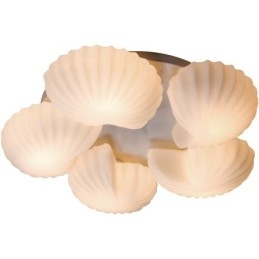 Conch 5 Light Παραδοσιακός Κλασικός Ενσωματωμένος Πολυέλαιος με Γυάλινη Σκιά