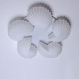 Conch 5 Light Παραδοσιακός Κλασικός Ενσωματωμένος Πολυέλαιος με Γυάλινη Σκιά