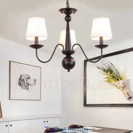 3 Light Rustic Lodge Ενσωματωμένος μεταλλικός πολυέλαιος με υφασμάτινη απόχρωση 3 Light Rustic Lodge Ενσωματωμένος μεταλλικός πολυέλαιος με υφασμάτινη απόχρωση