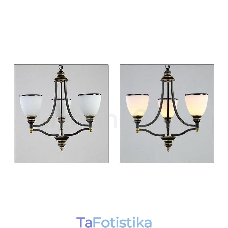 Ενσωματωμένος μεταλλικός πολυέλαιος 3 Light Rustic Lodge