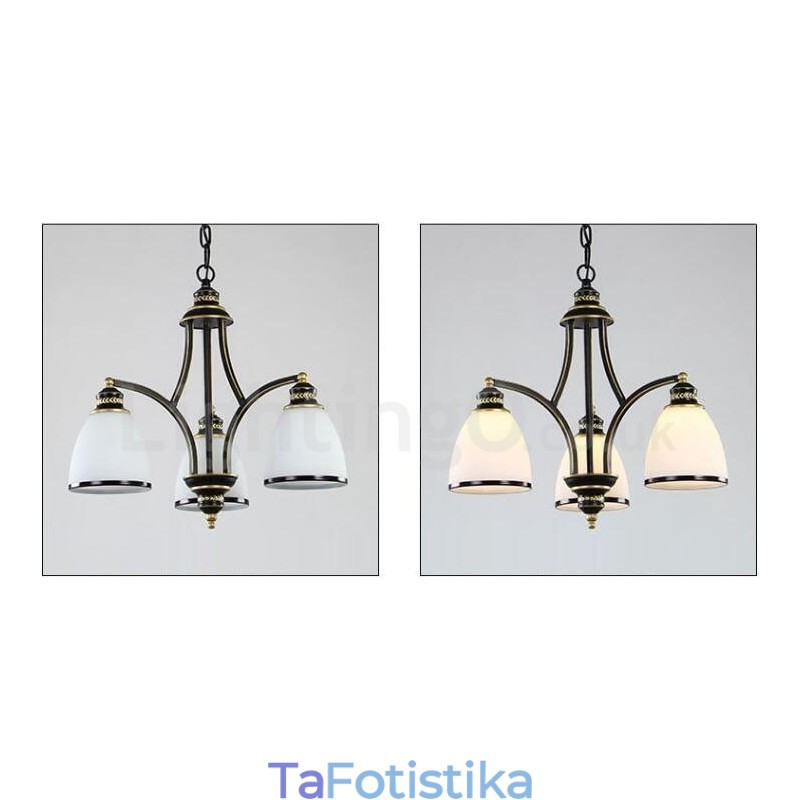 Ενσωματωμένος μεταλλικός πολυέλαιος 3 Light Rustic Lodge
