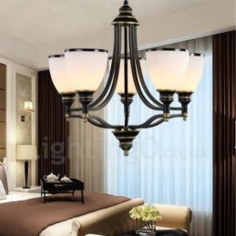 Ενσωματωμένος μεταλλικός πολυέλαιος 5 Light Rustic Lodge