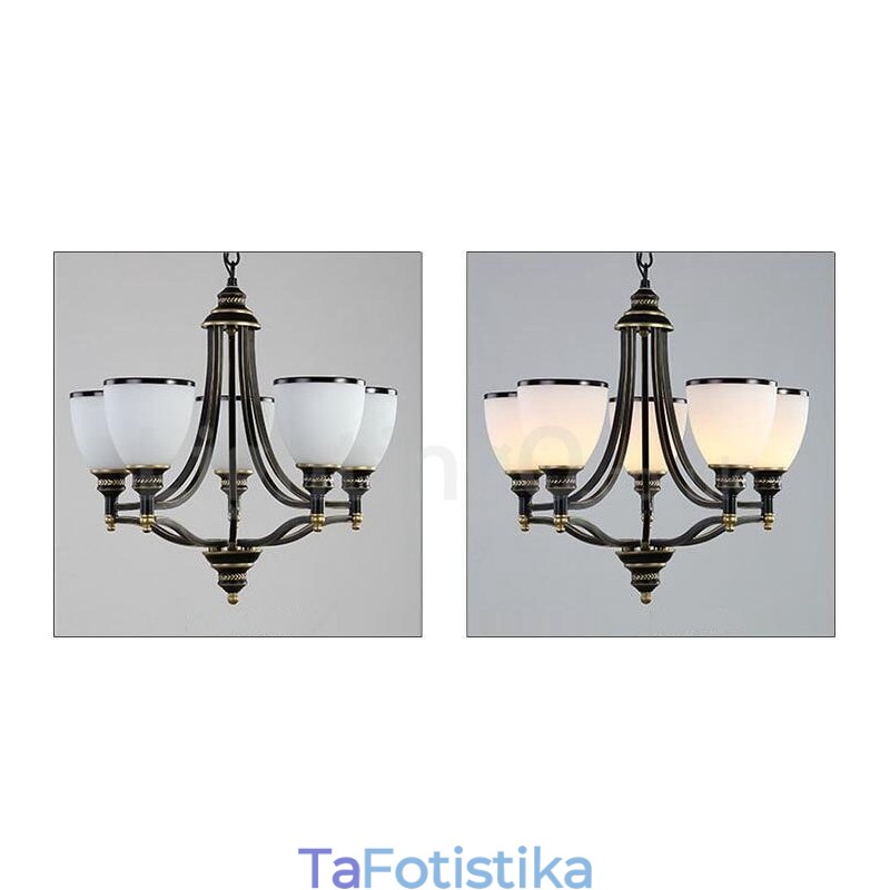 Ενσωματωμένος μεταλλικός πολυέλαιος 5 Light Rustic Lodge