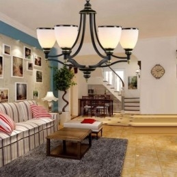 Ενσωματωμένος μεταλλικός πολυέλαιος 6 Light Rustic Lodge