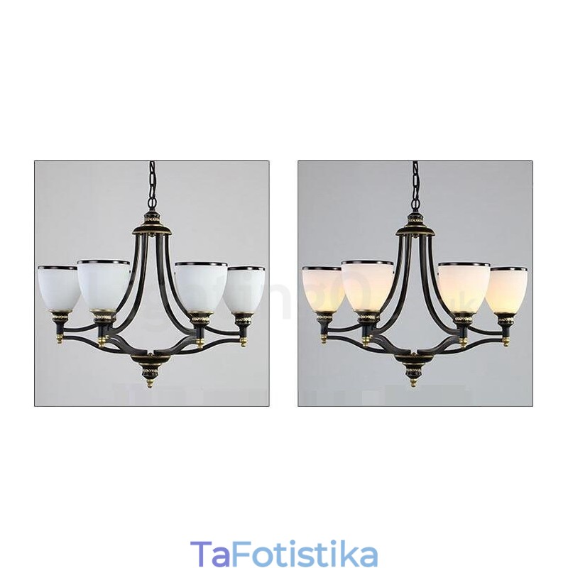 Ενσωματωμένος μεταλλικός πολυέλαιος 6 Light Rustic Lodge