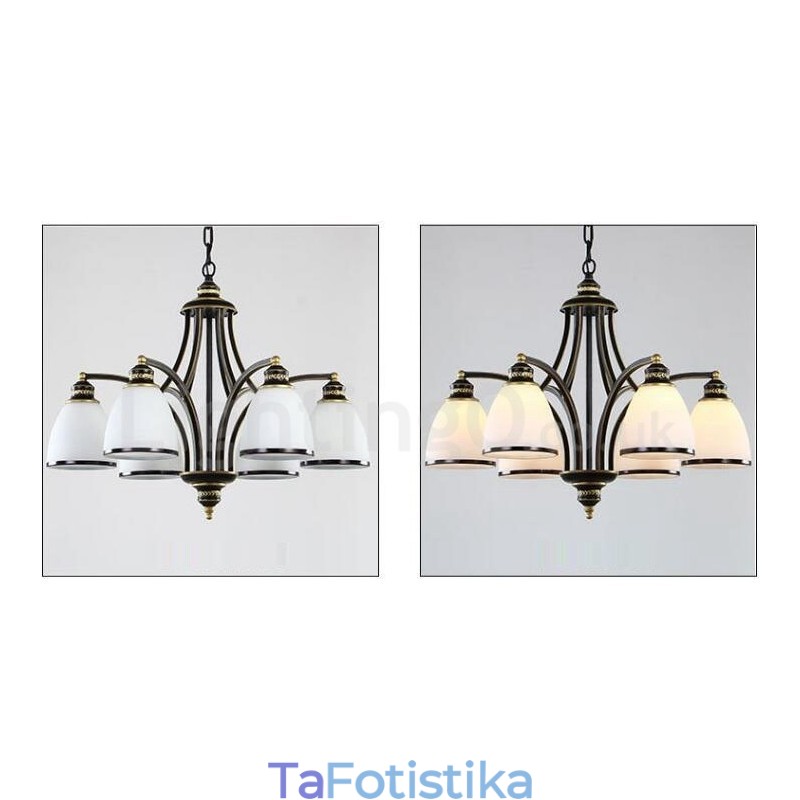 Ενσωματωμένος μεταλλικός πολυέλαιος 6 Light Rustic Lodge