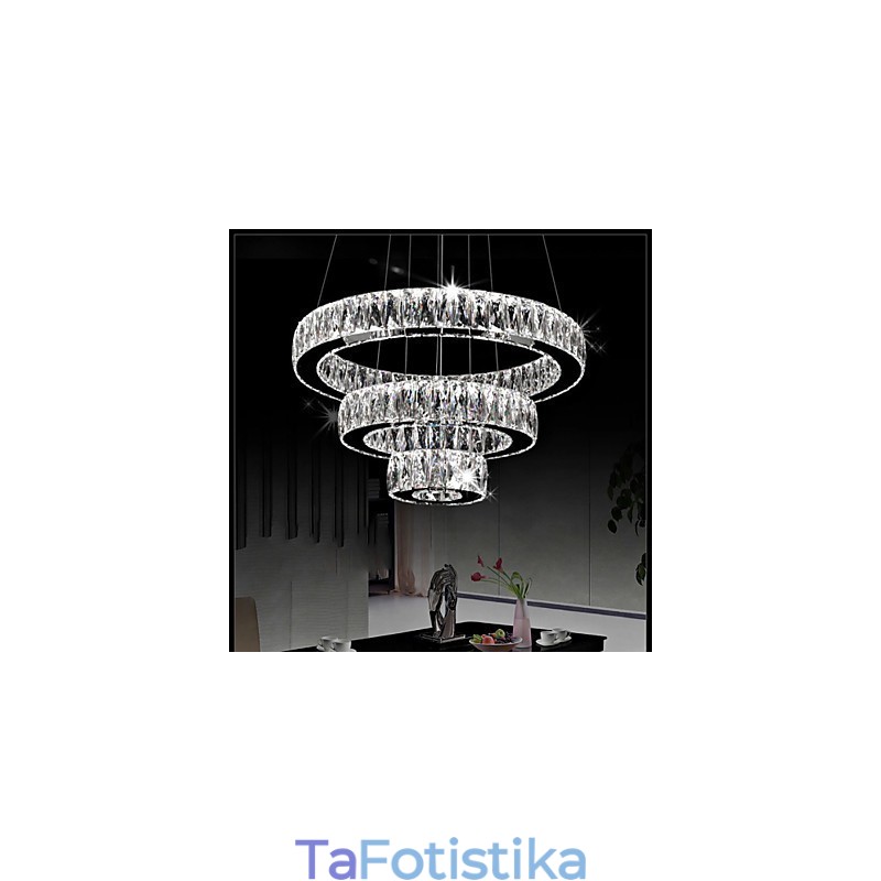 Κρυστάλλινο Κρεμαστό Φωτιστικό Μοντέρνο Φωτιστικό Τρία Δαχτυλίδια D204060 K9 Φωτιστικά Μεγάλου Κρυστάλλου Οροφής