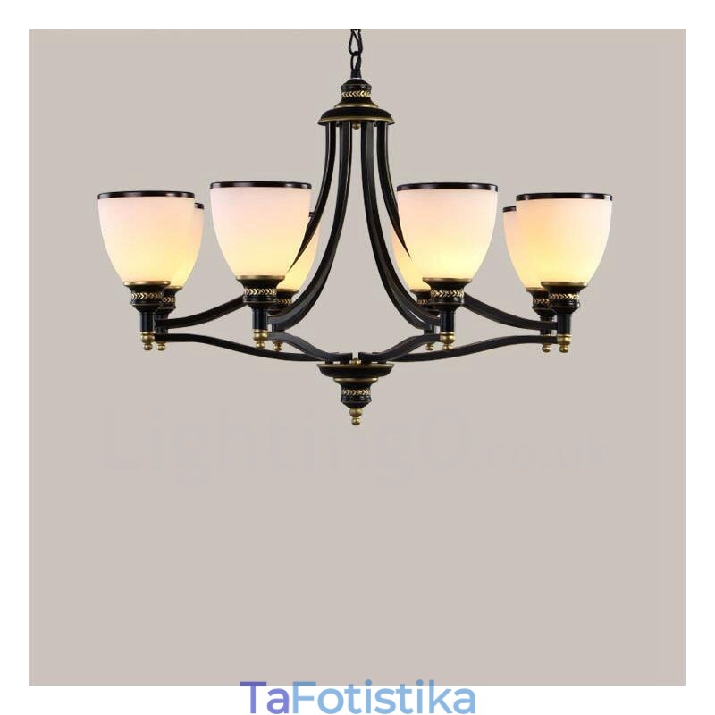 Ενσωματωμένος μεταλλικός πολυέλαιος 8 Light Rustic Lodge