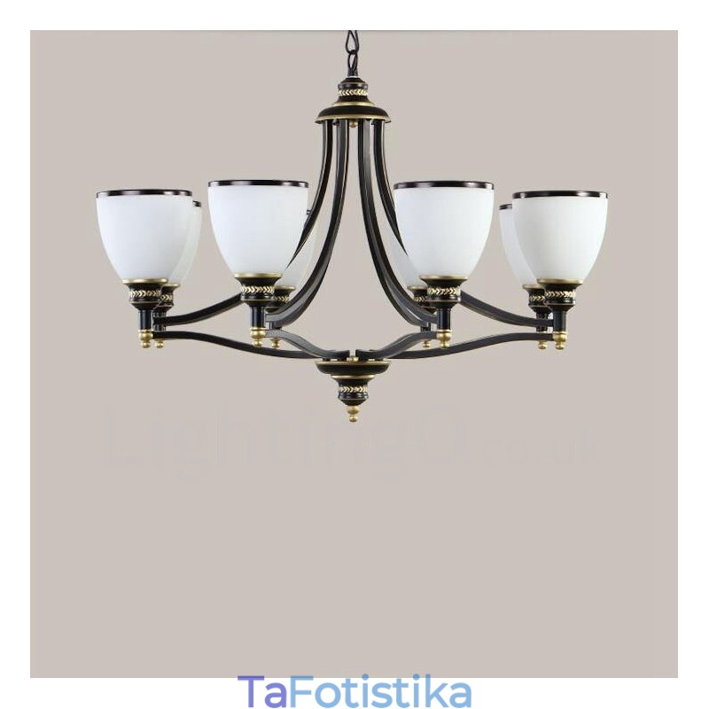 Ενσωματωμένος μεταλλικός πολυέλαιος 8 Light Rustic Lodge