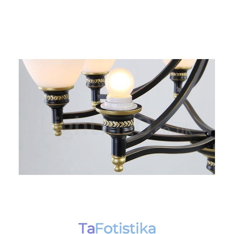 Ενσωματωμένος μεταλλικός πολυέλαιος 8 Light Rustic Lodge