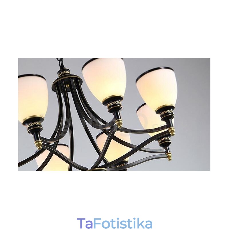 Ενσωματωμένος μεταλλικός πολυέλαιος 8 Light Rustic Lodge