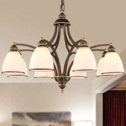 Ενσωματωμένος μεταλλικός πολυέλαιος 8 Light Rustic Lodge