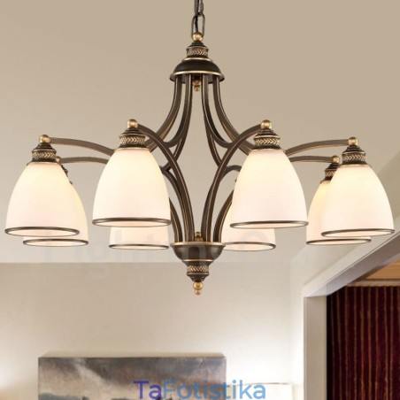 Ενσωματωμένος μεταλλικός πολυέλαιος 8 Light Rustic Lodge Ενσωματωμένος μεταλλικός πολυέλαιος 8 Light Rustic Lodge