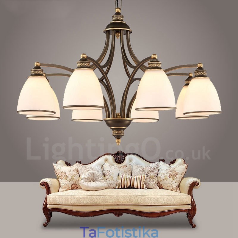 Ενσωματωμένος μεταλλικός πολυέλαιος 8 Light Rustic Lodge