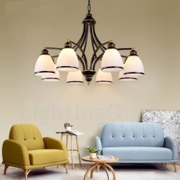 Ενσωματωμένος μεταλλικός πολυέλαιος 8 Light Rustic Lodge