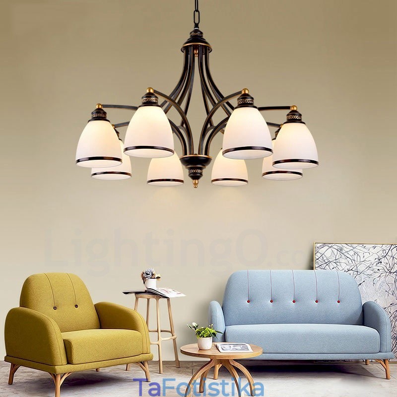 Ενσωματωμένος μεταλλικός πολυέλαιος 8 Light Rustic Lodge