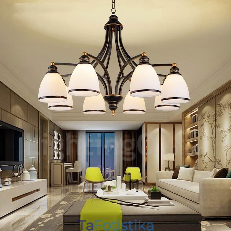 Ενσωματωμένος μεταλλικός πολυέλαιος 8 Light Rustic Lodge
