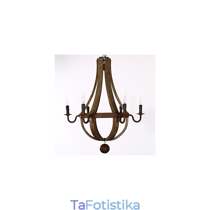 Vintage αμερικάνικο ρουστίκ μενταγιόν Winerel πολυέλαιος φωτιστικό ζωντανό και φωτιστικό
