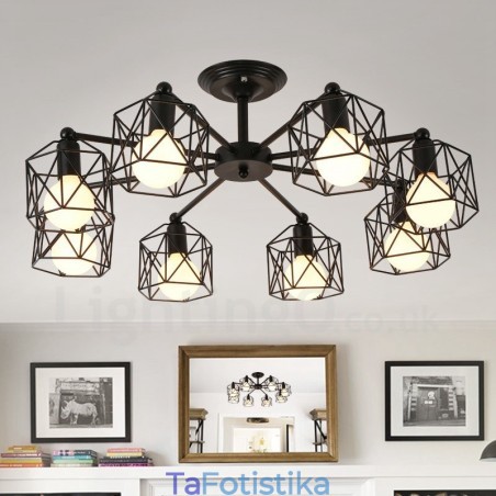 Ενσωματωμένος πολυέλαιος 8 Light Rustic Lodge Ενσωματωμένος πολυέλαιος 8 Light Rustic Lodge