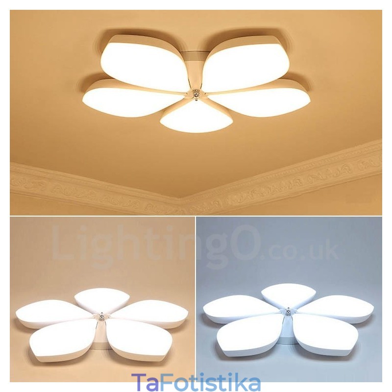 5 Light Modern Contemporary Integrated Metal Flush Mount Light