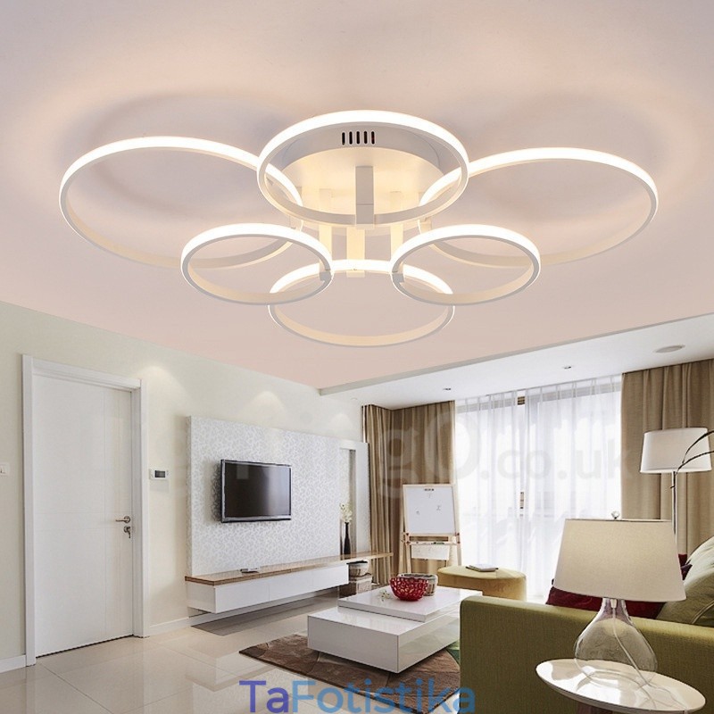 6 Light Modern Contemporary Integrated Metal Flush Mount Light