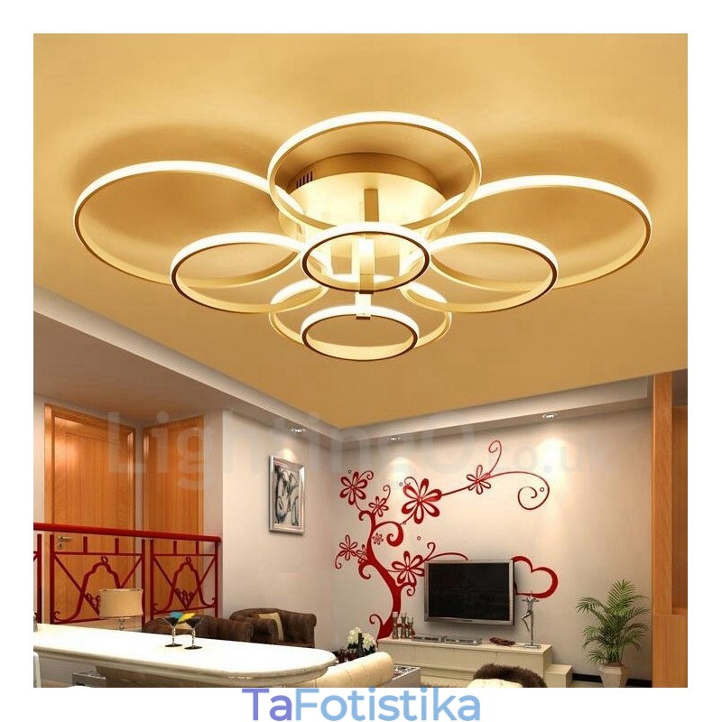 8 Light Modern Contemporary Integrated Metal Flush Mount Light